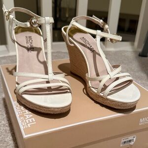 Michael Kors Cream Wedge Sandals